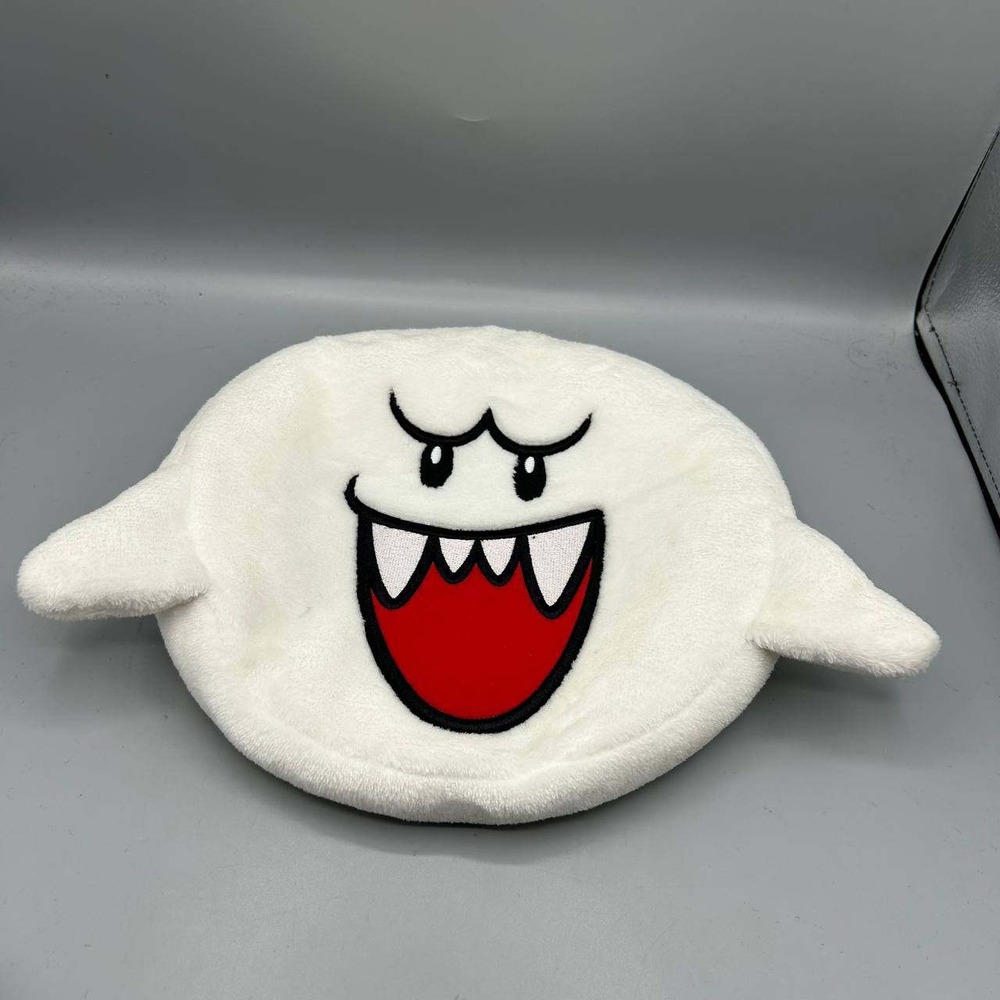 Super Mario Boo Hat Youth White Reversible Nintendo World Beret Cap